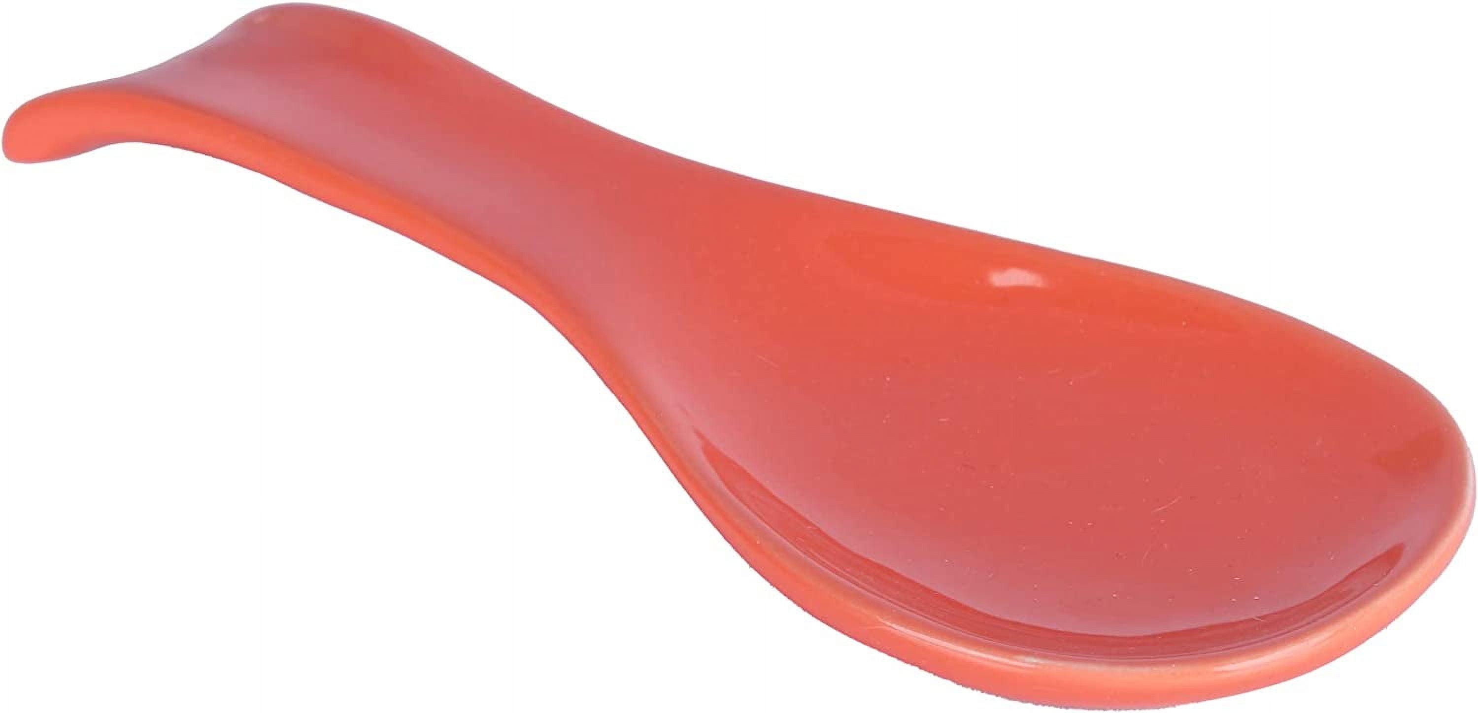 Bright Orange Ceramic Spoon Rest for Kitchen