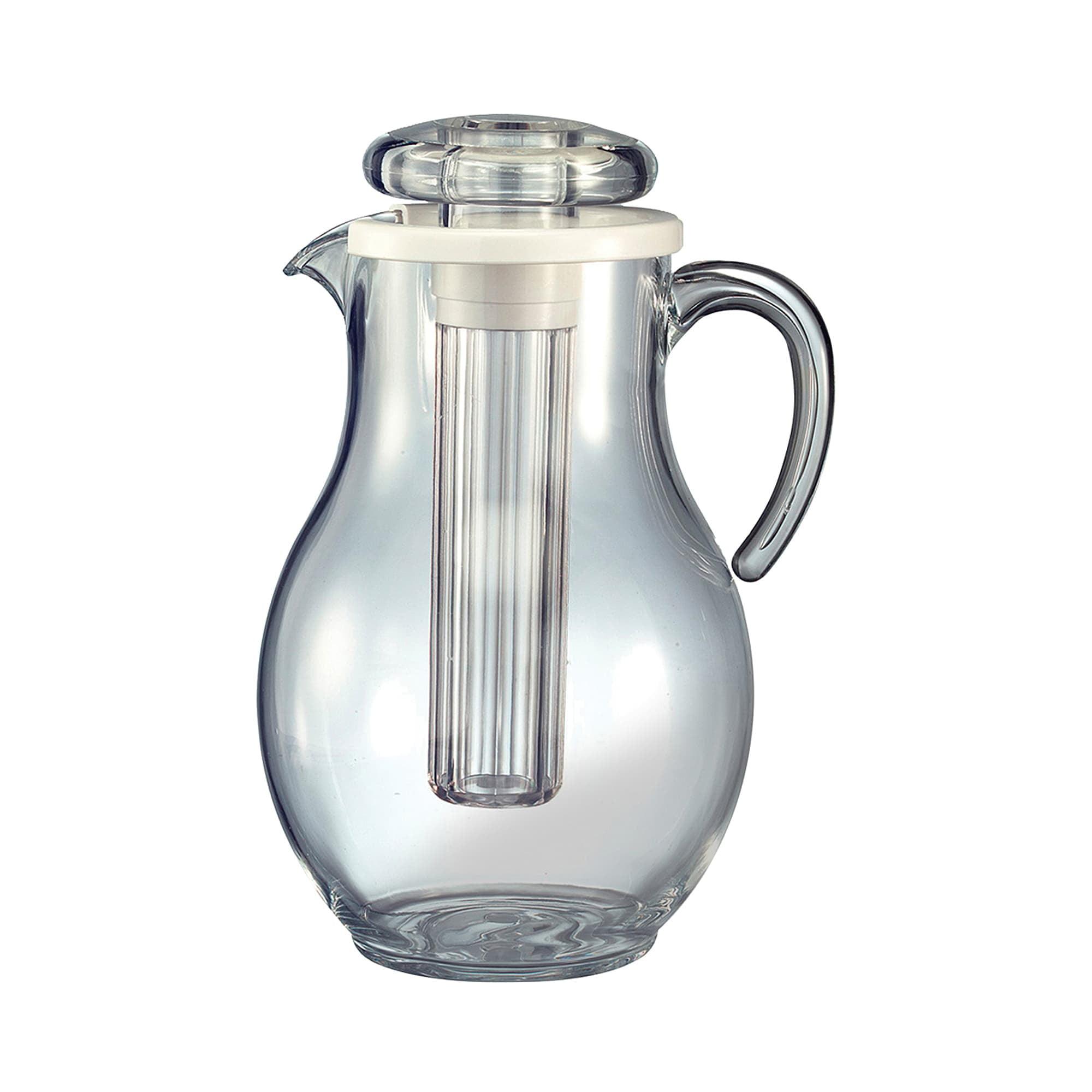 Clear Acrylic 3.3 Liter Pitcher with Ice Tube and Lid