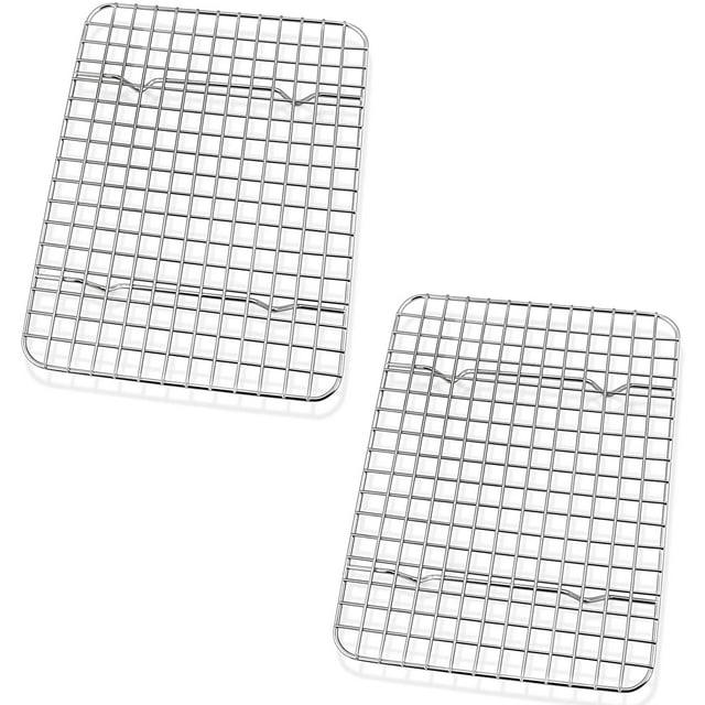 Trian 2 Cooling Racks for Baking, Stainless Steel Wire Rack Baking Rack Oven Rack Cookie Rack, Oven Safe, Rust-Resistant Rack for Cooking, Baking, Roasting and Grilling(8.75'' x 6.25'' x 0.75')