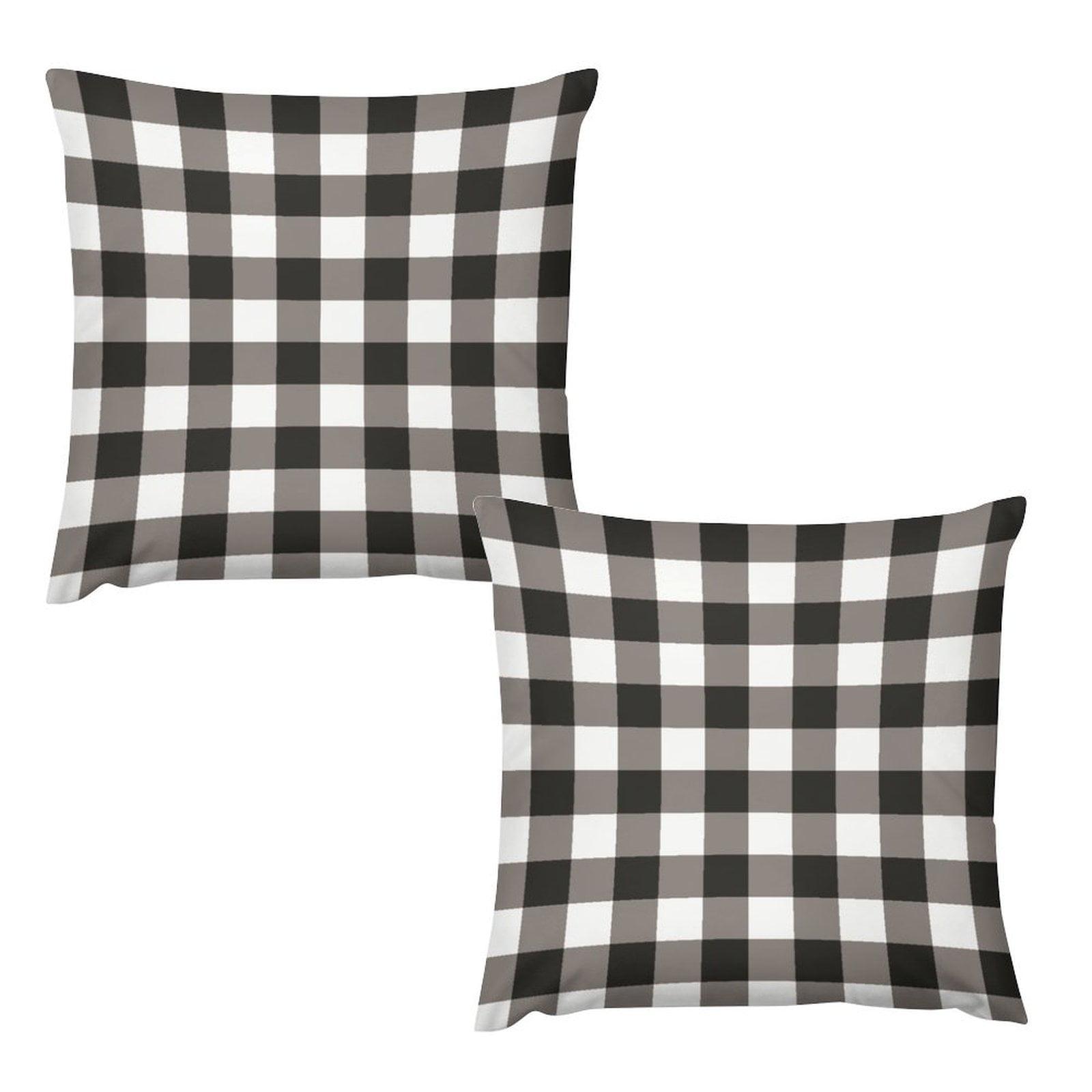 Gingham Check Kitchen Tabletop Bed Plaid Cotton Pillow Cover