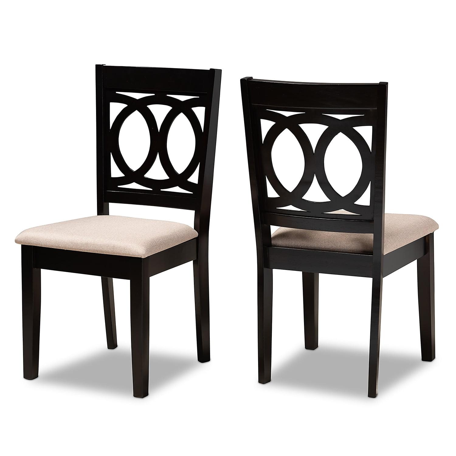 Espresso Brown and Chocolate Upholstered Wood Dining Chair Set