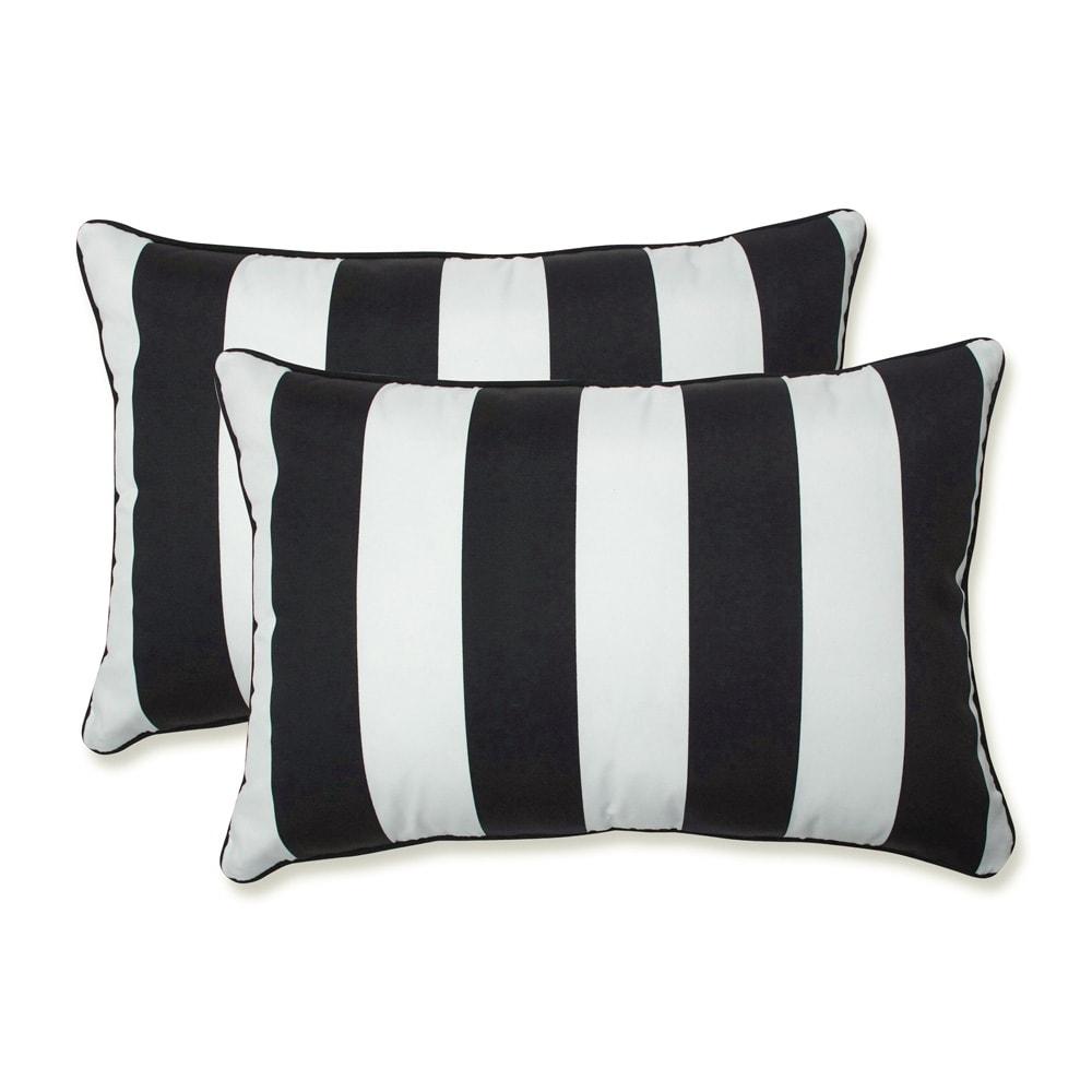 Pillow Perfect Striped Indoor/Outdoor Reversible Throw Pillow (Set of 2)