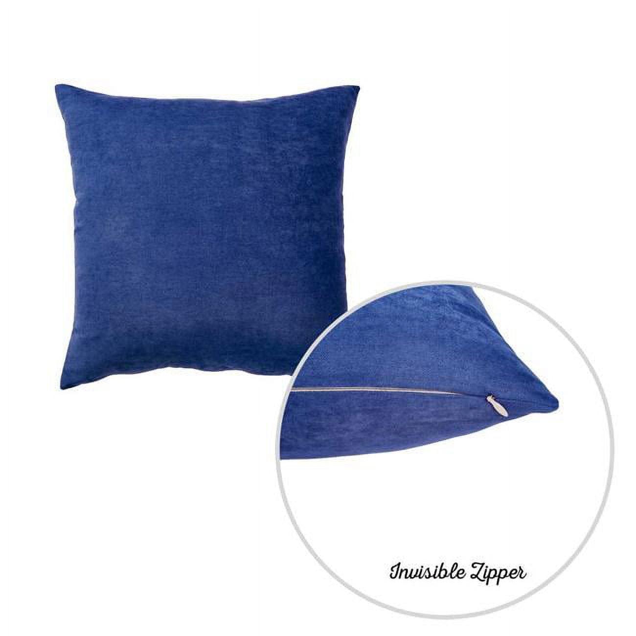 Set of 2 Denim Blue Polyester Twill Throw Pillow Covers