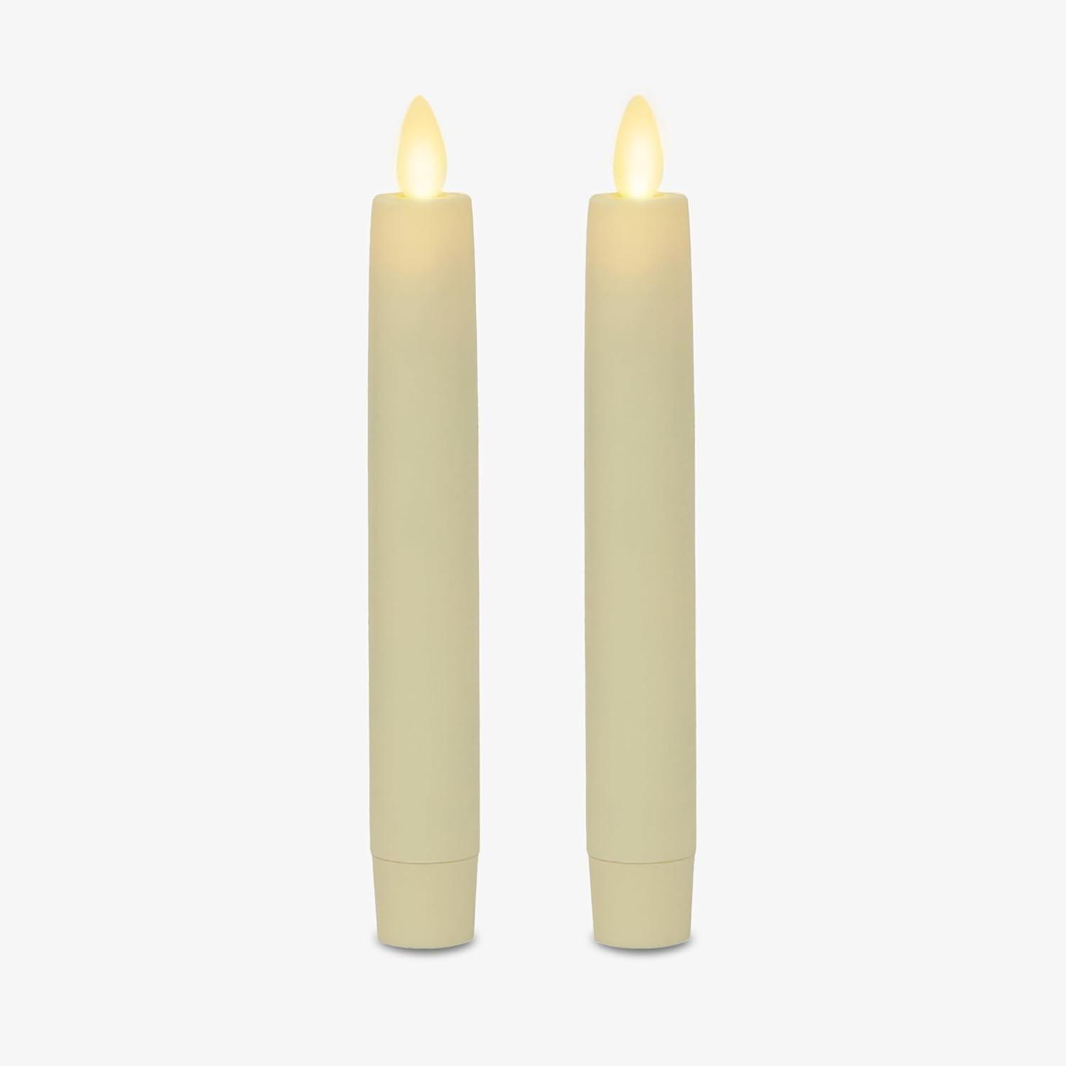 Flameless Taper Candle, Ivory - Set of 2