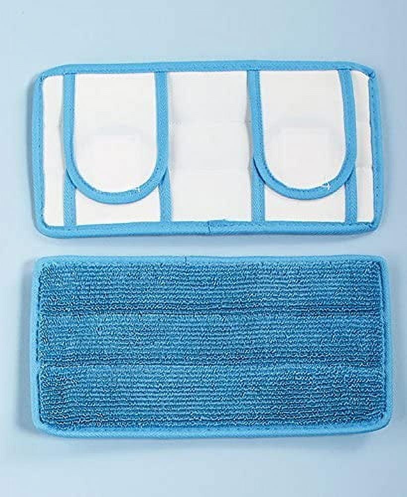 Set of 2 Blue and White Reusable Microfiber Mop Pads