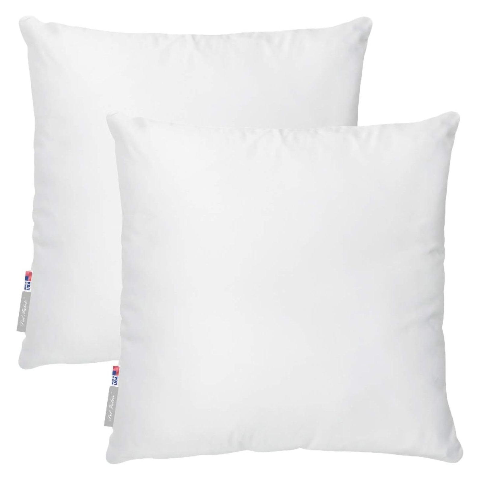 22x22 White Polyester Fiber Throw Pillow Inserts, Pack of 2