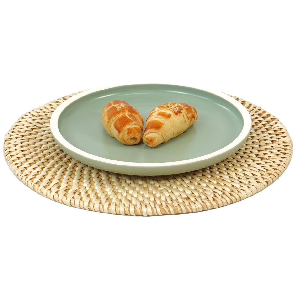 Vintiquewise Set of 4 Decorative Round 5.25'' Natural Woven Handmade Rattan Placemats