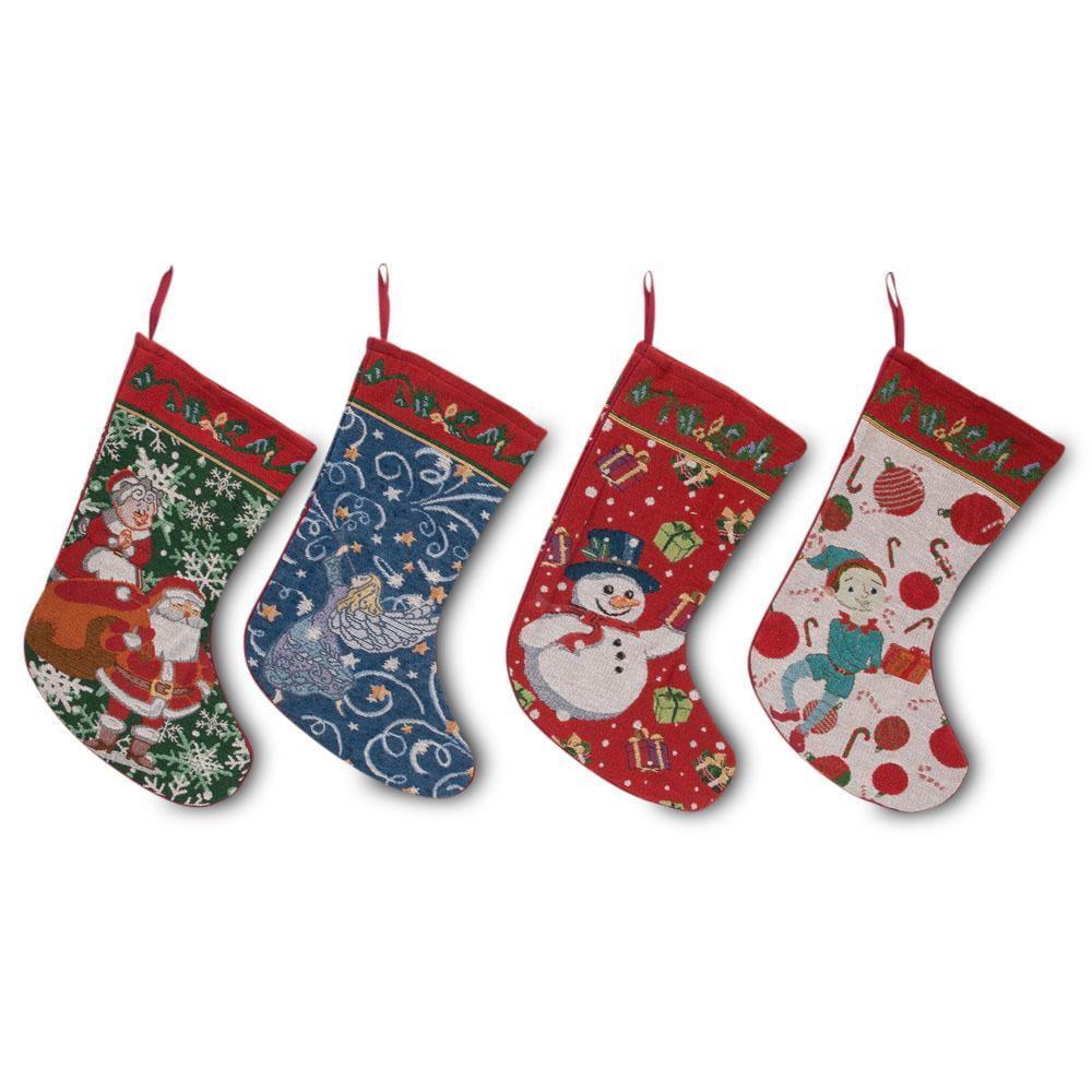 Set of 4 Festive Christmas Character Stockings