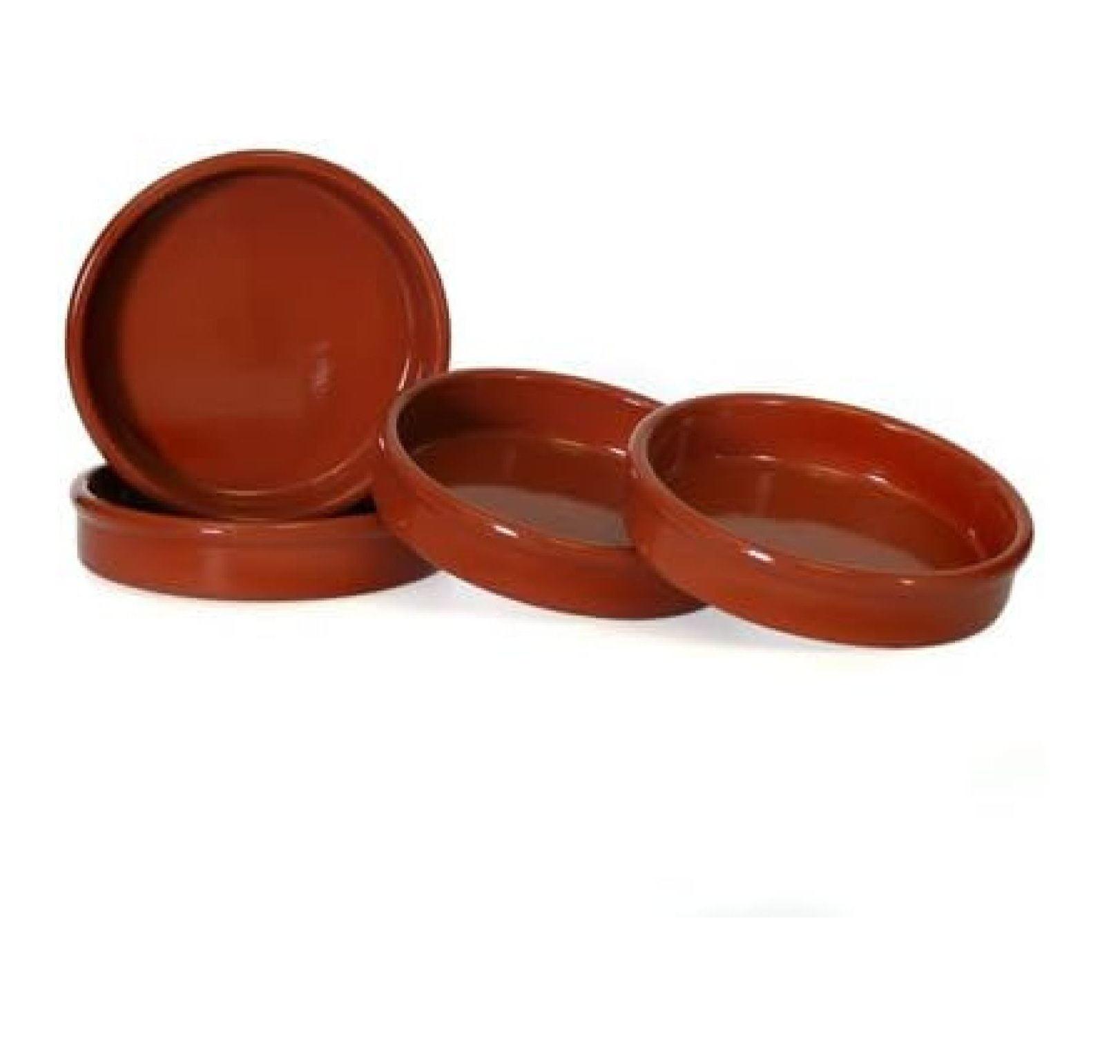 Set of 4 Rustic Cazuela Clay Pan - 5.5 inch - 14 cm