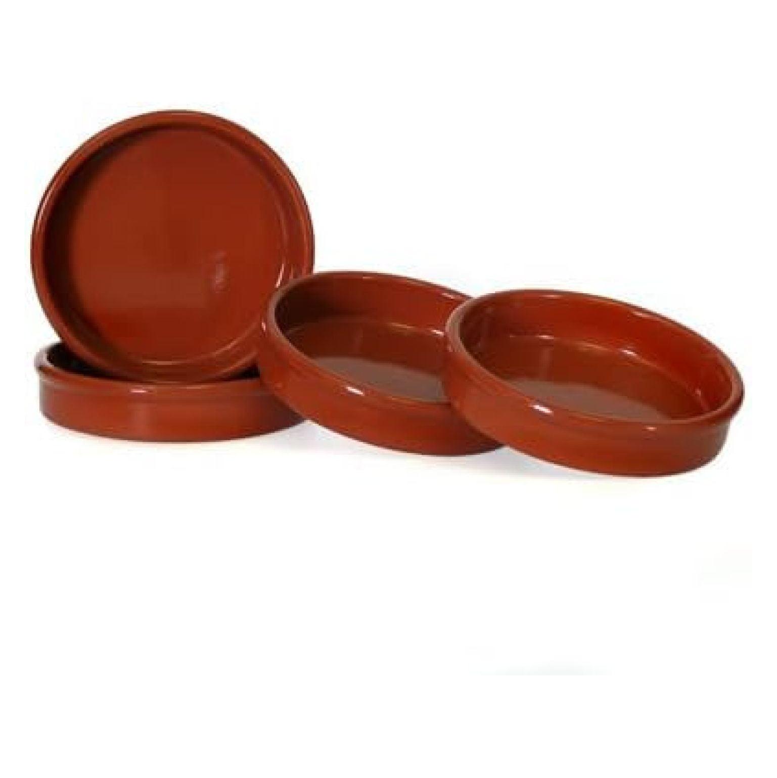 Set of 4 Rustic Cazuela Clay Pan - 5.5 inch - 14 cm