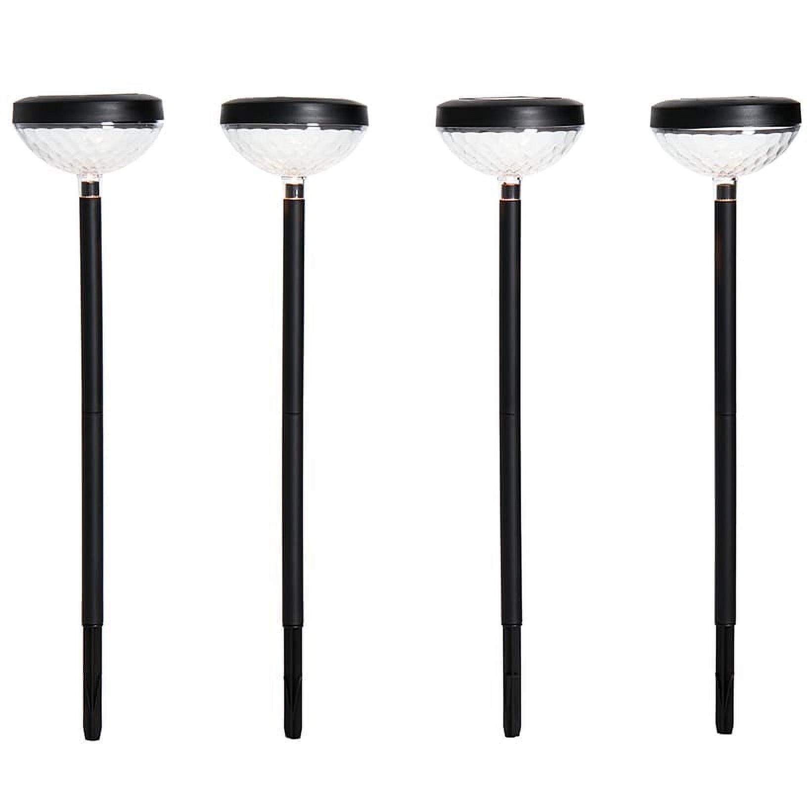 Set of 4 Black Solar LED Pathway Lights