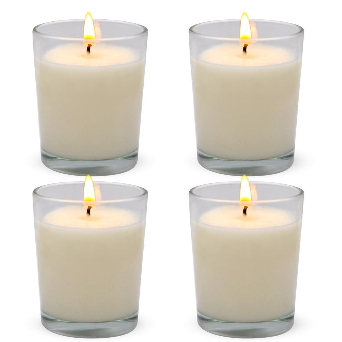 The Party Aisle™ Stonebriar Unscented Votive Candle with Glass Holder (Set of 48)