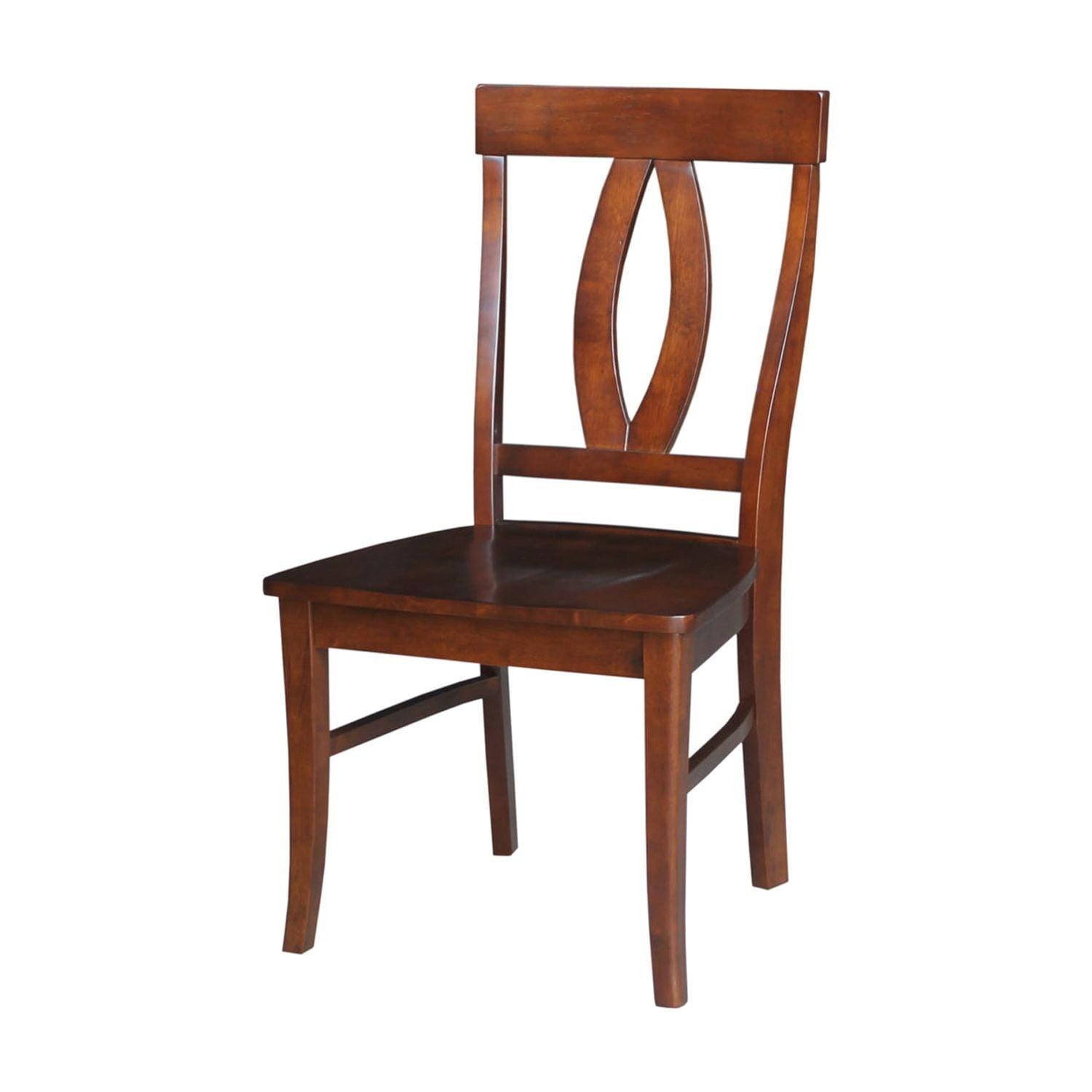 International Concepts Set of 2 Cosmo Verona Splat Back Chairs Espresso: Hardwood Frame, 250lb Capacity