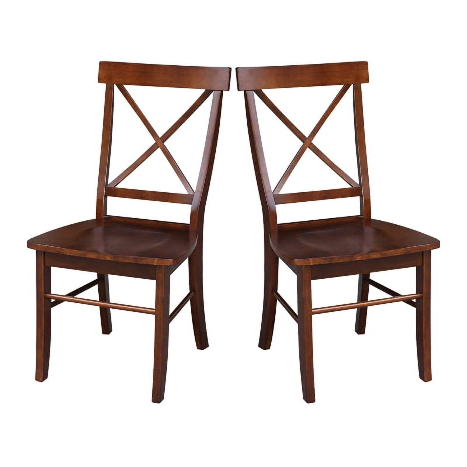 Set of 2 X Back Chairs with Solid Wood - International Concepts