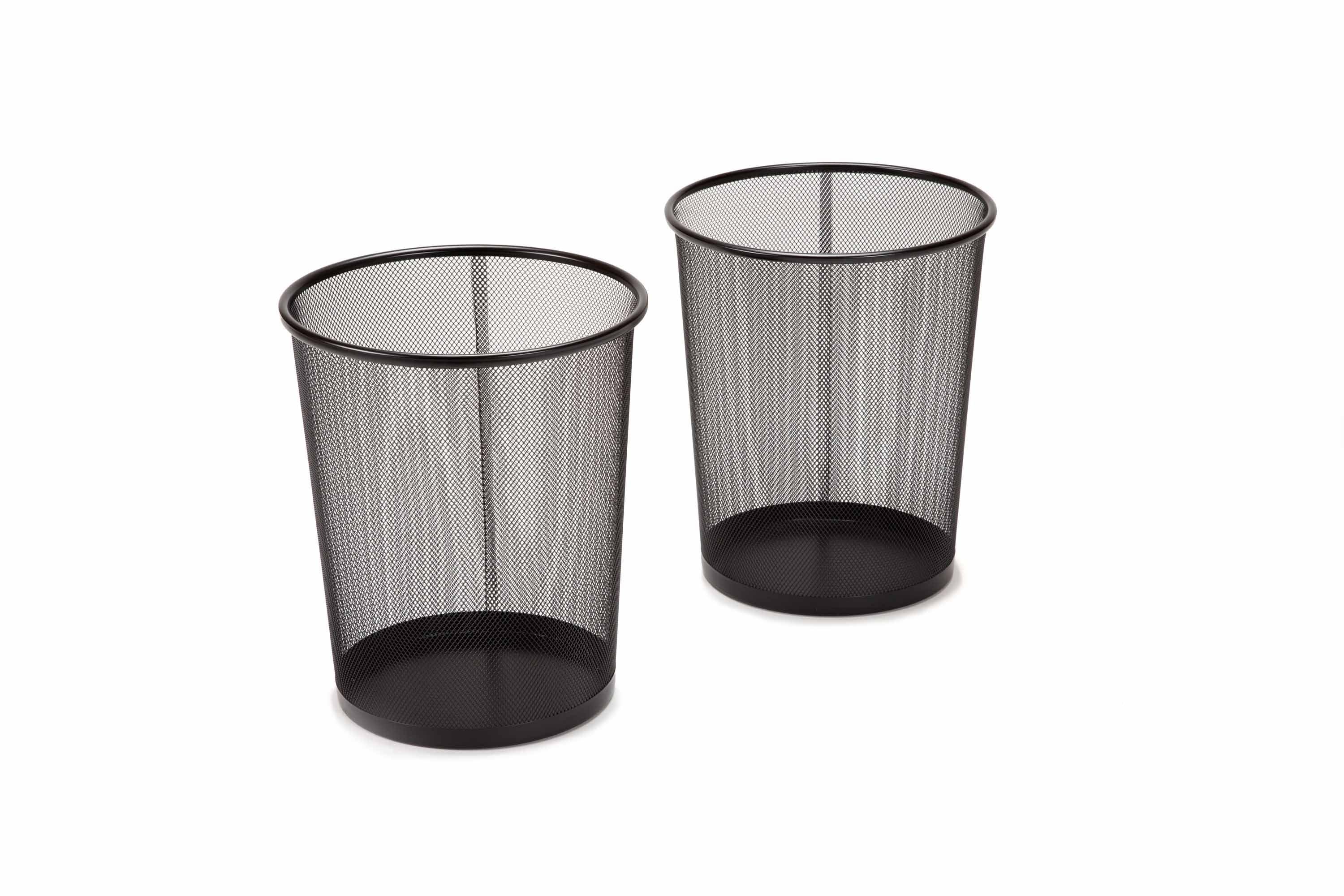Seville Classics Mesh Trash Can, Waste Paper Basket, Round (Set of 2)