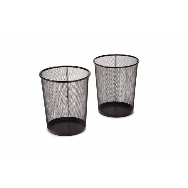Seville Classics Mesh Trash Can, Waste Paper Basket, Round (Set of 2)