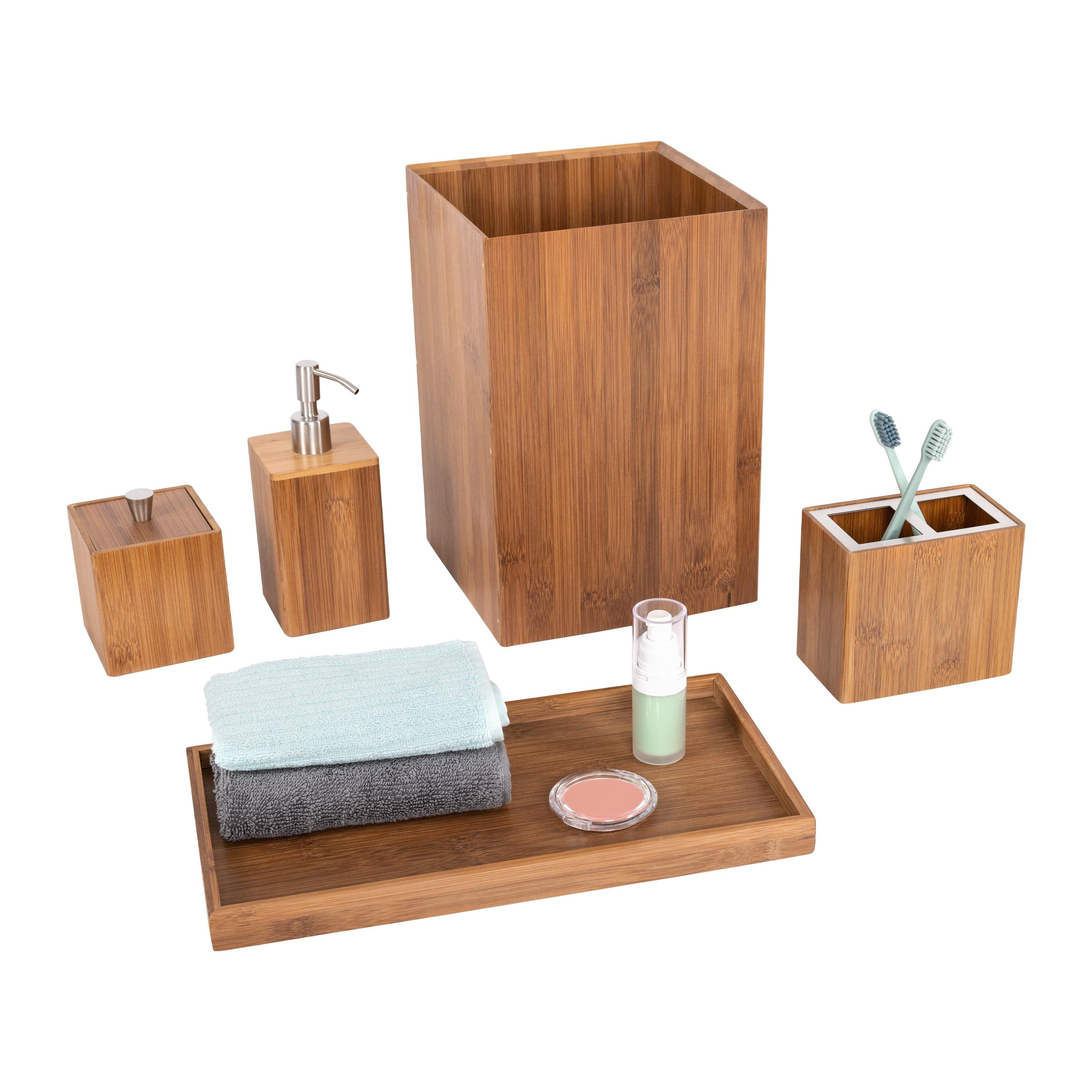 Bamboo 5-Piece Bathroom Accessory Set