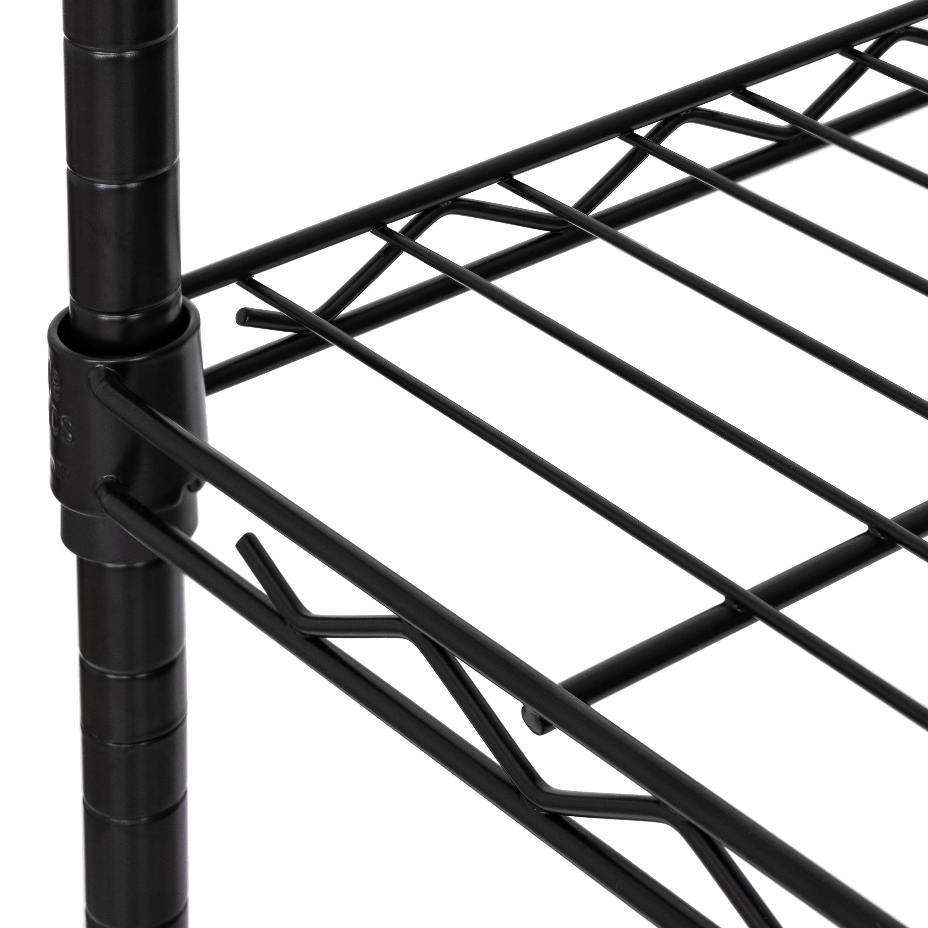 Seville Classics 5-Tier Steel Wire Shelving with Wheels, 30" W x 14" D x 60" H, Black