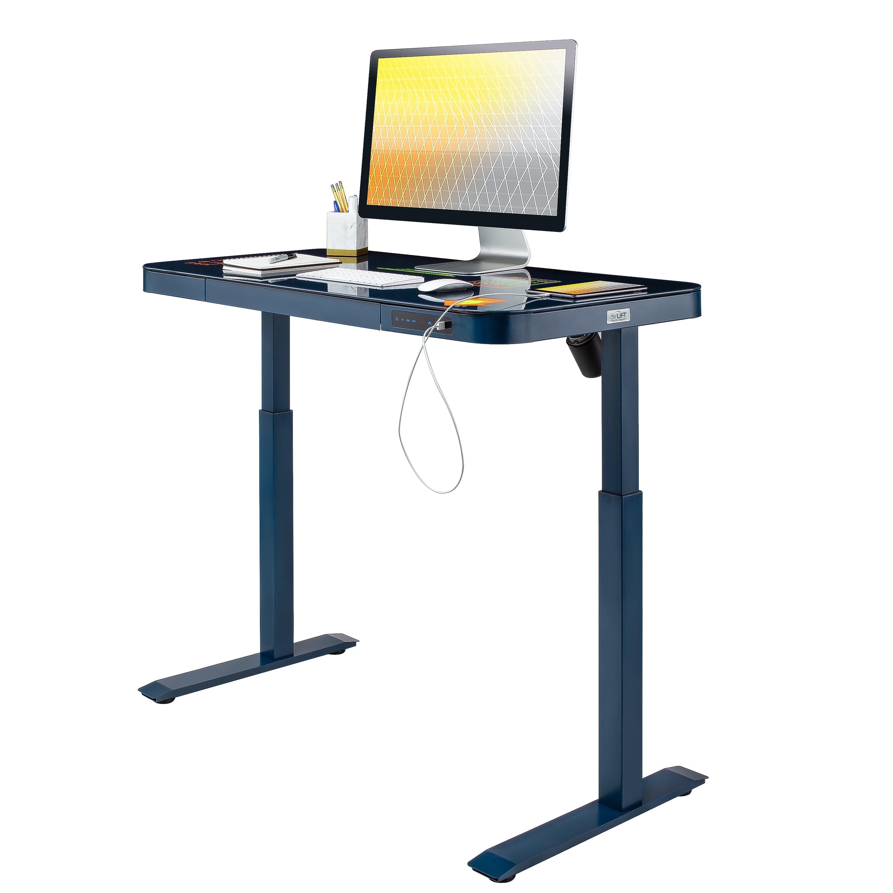 Seville Classics AIRLIFT® airLIFT 48" W Electric Adjustable Height Tempered Glass Desk