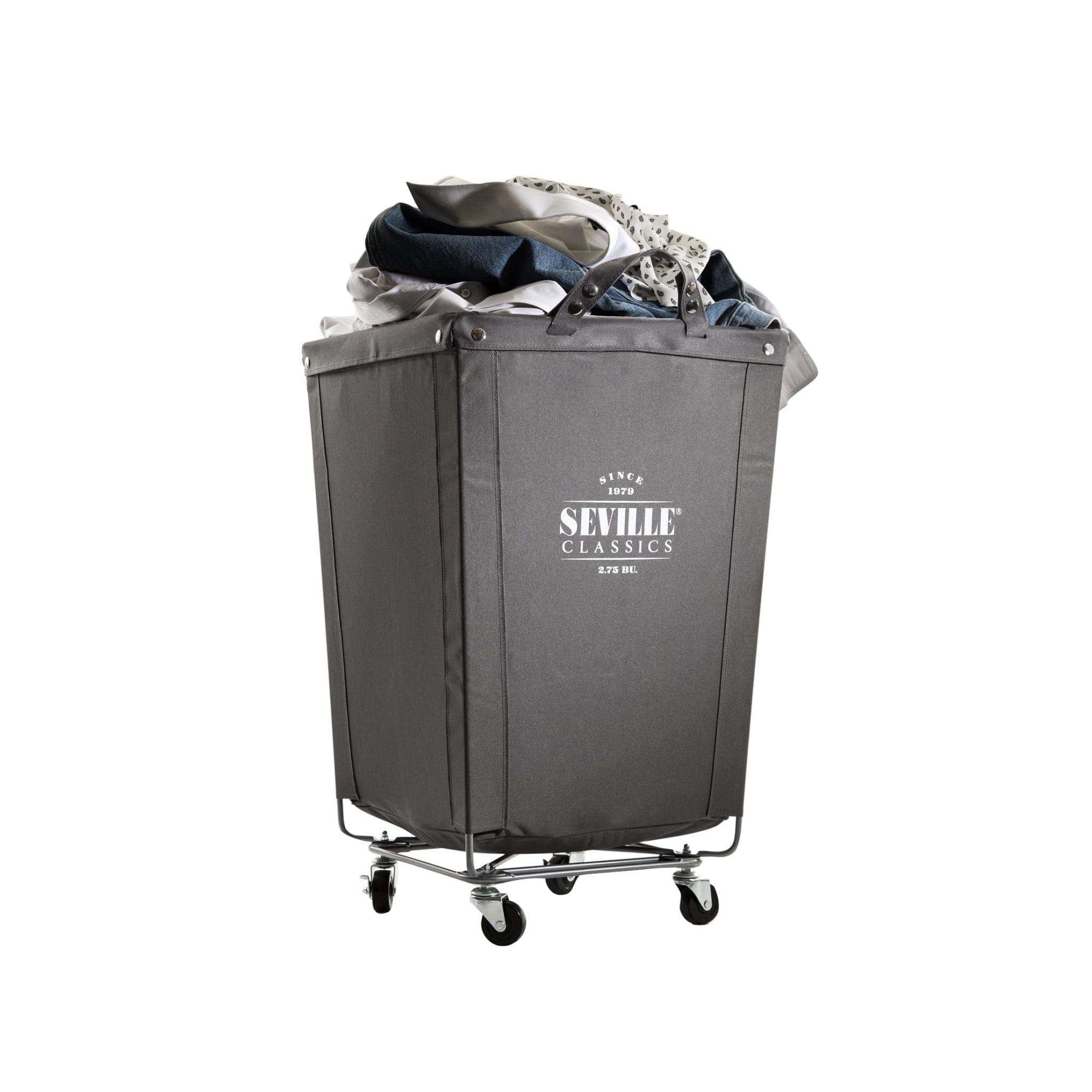 Seville Classics Commercial Heavy Duty Laundry Hamper Canvas Gray