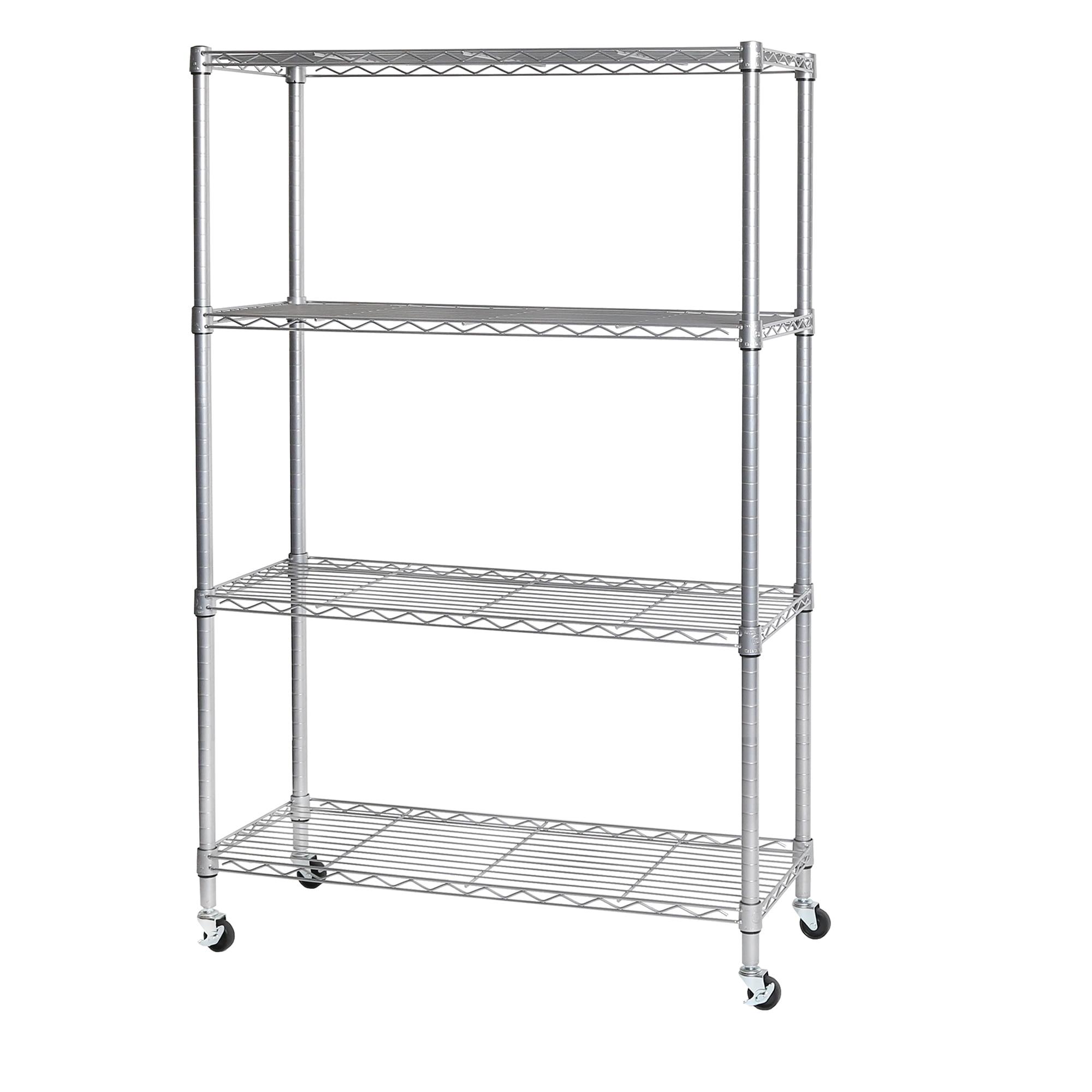 36'' W Steel Adjustable Height Shelving Unit with Wheels