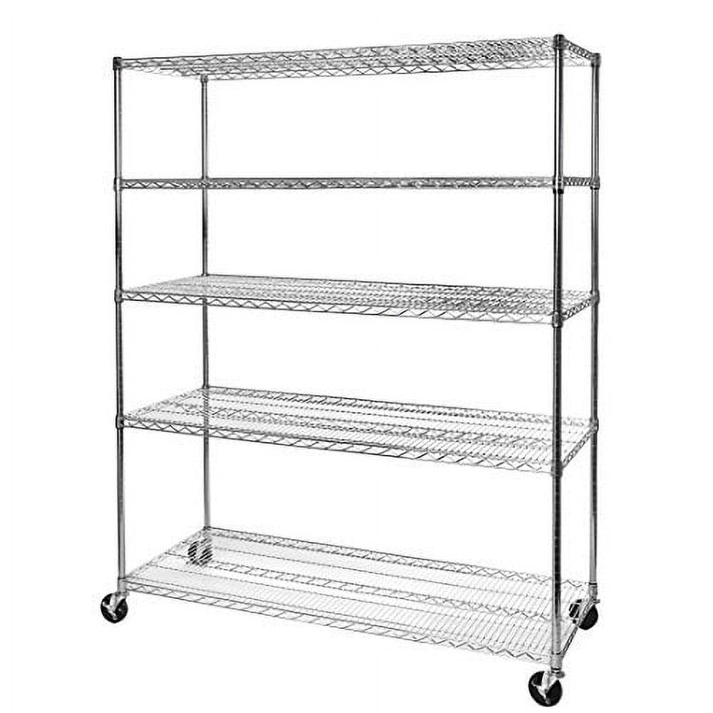 UltraDurable 24" D 5-Tier NSF-Certified Steel Shelving with Wheels