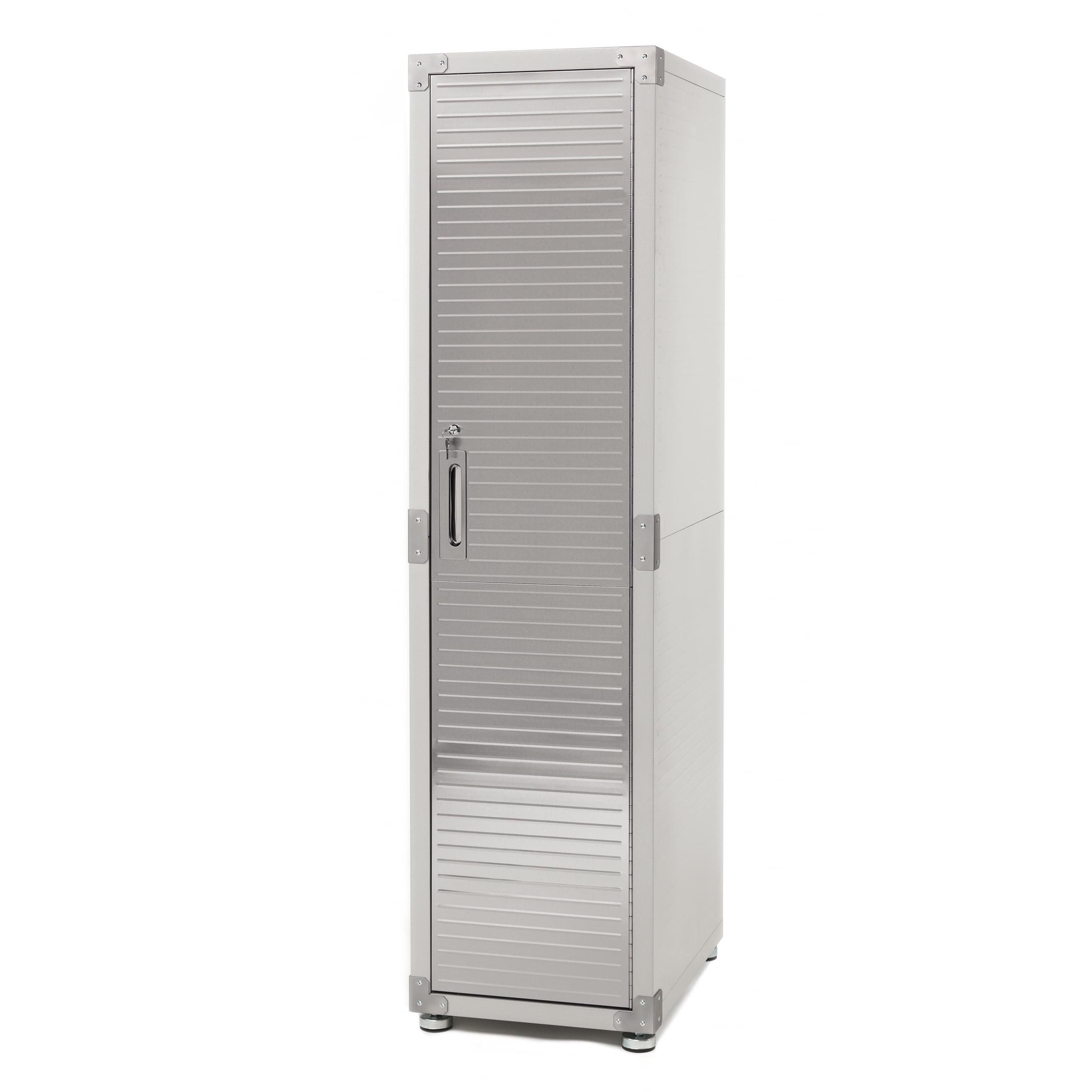 Gray Steel Lockable Office Locker with Adjustable Shelving