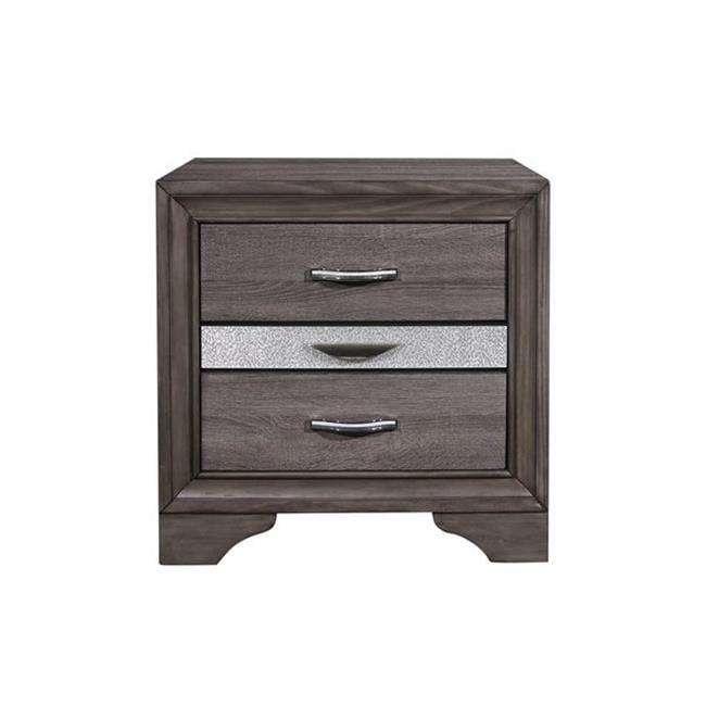 Global Furniture USA Seville Melamine Gray Wood 3- Drawer Nightstand