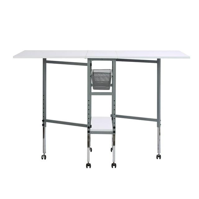 Sew Ready 58.75'' x 36.5'' Foldable Sewing Table with Sewing Machine Platform and Wheels