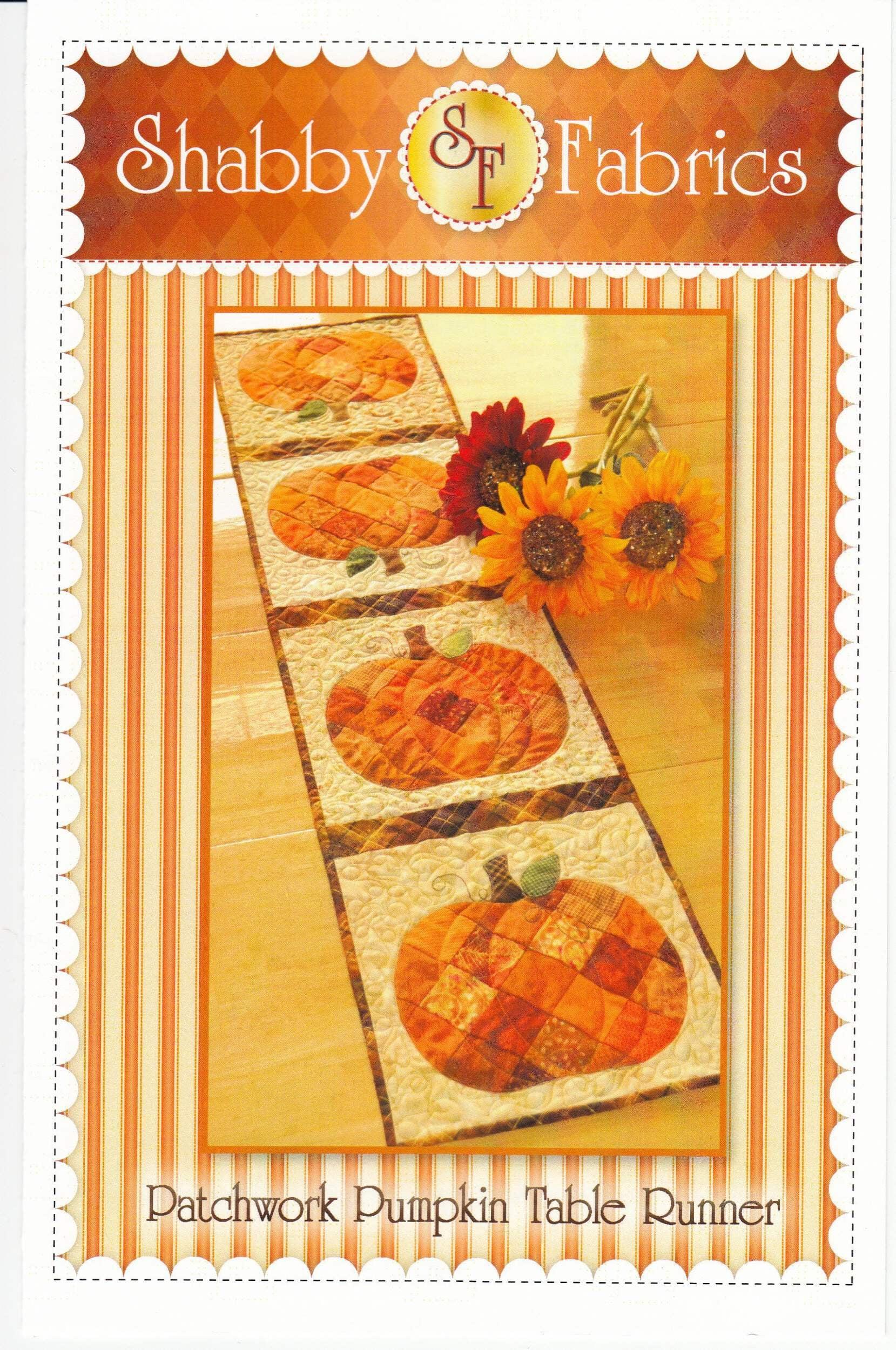 Patchwork Pumpkin 53" Orange Table Runner Pattern