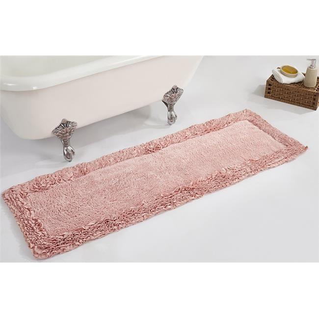 Better Trends Shaggy Boader 100% Cotton Tufted Non- Slip Backing Bath Rug 20" x 60" Runner - Pink