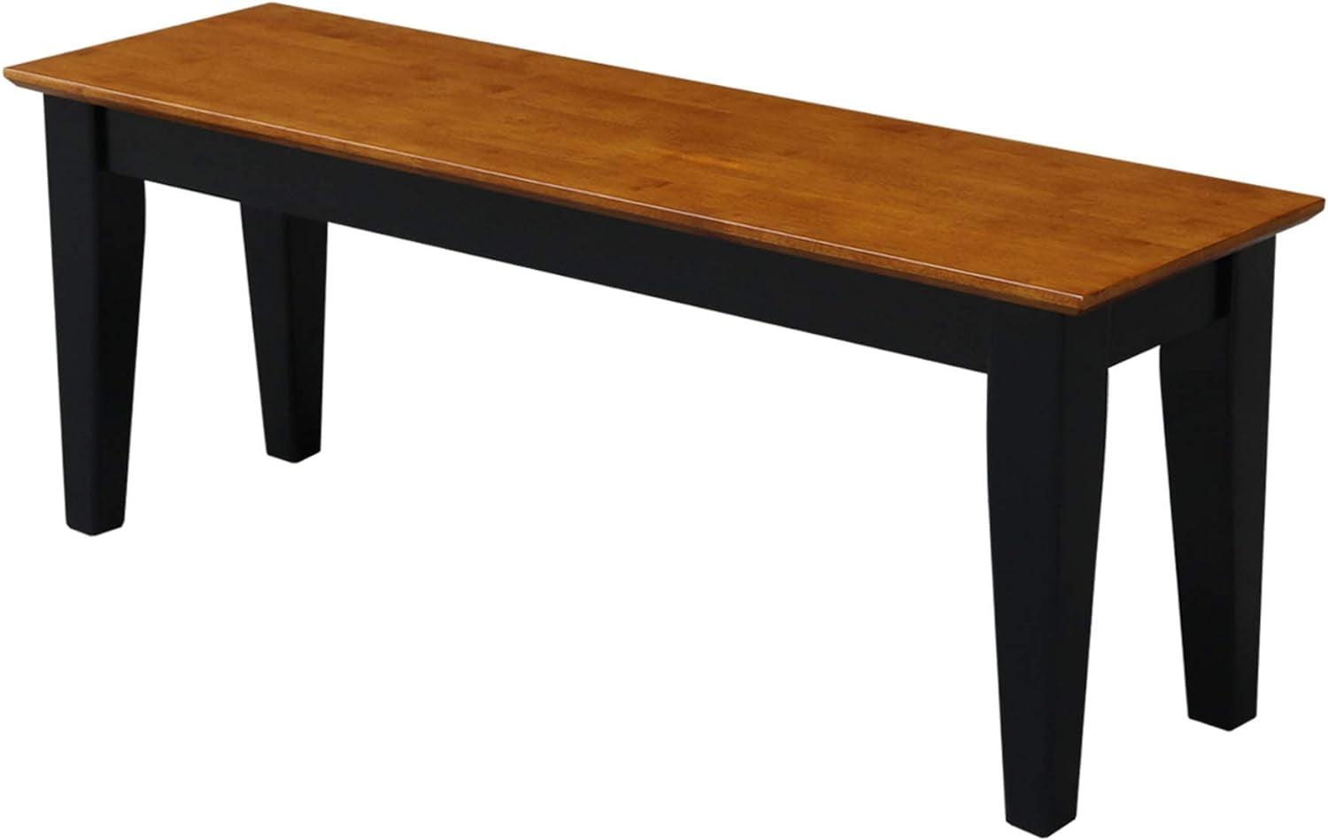 Elegant Shaker-Inspired Dual-Tone Bench in Black and Cherry