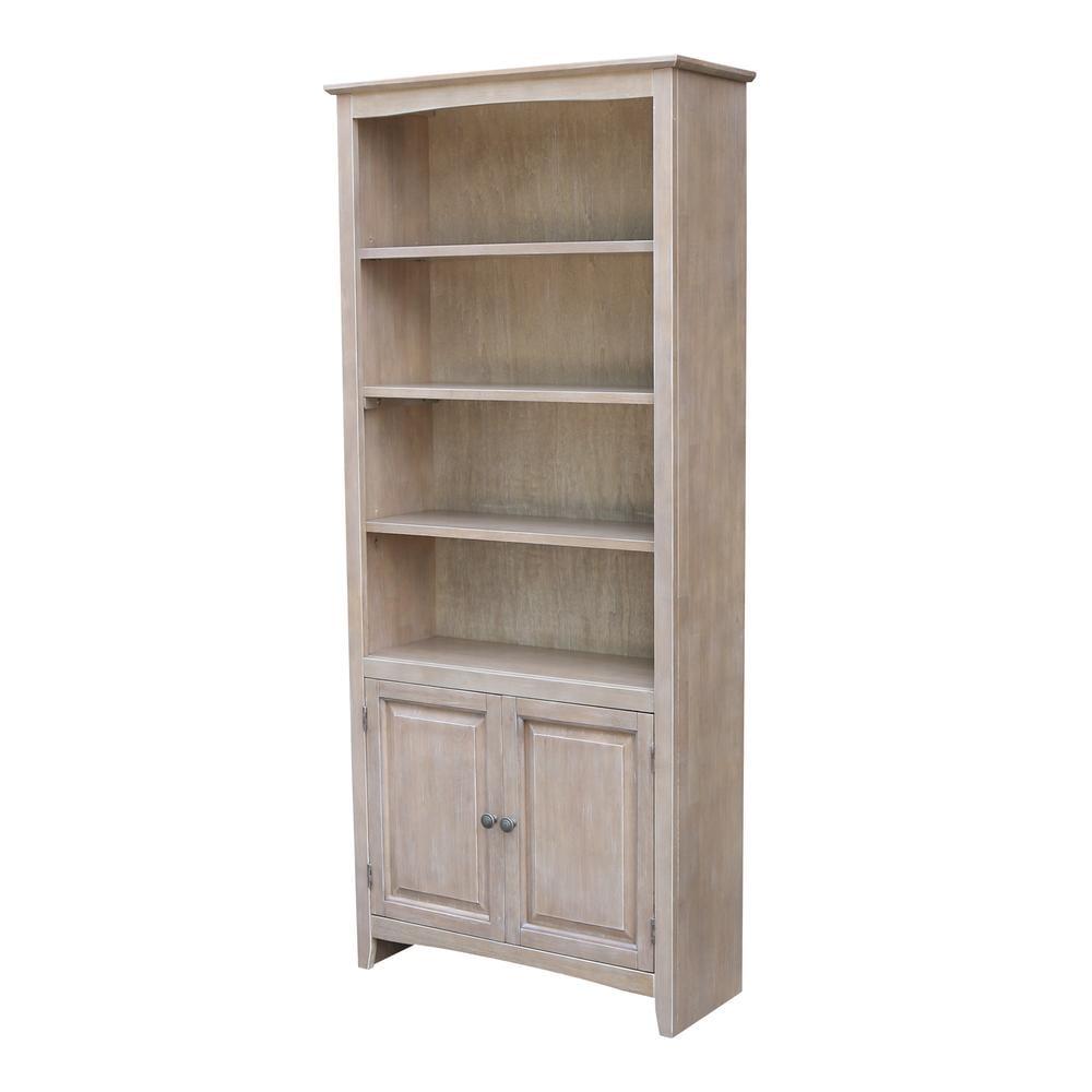 72" Shaker Bookcase with Two Lower Doors - International Concepts