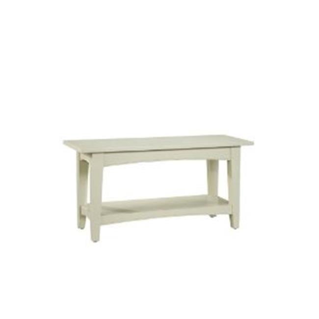 Shaker Cottage Bench with Shelf Sand - Alaterre Furniture: Hardwood Entryway Storage, Unupholstered Hallway Seat