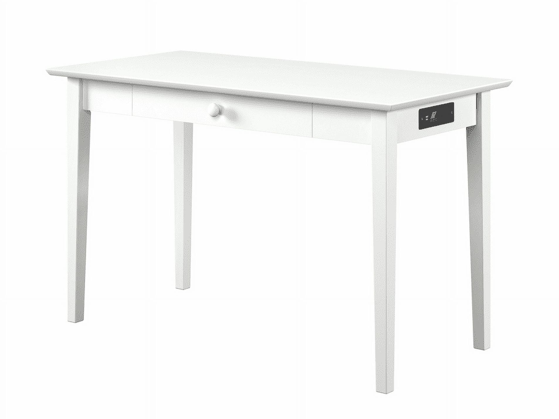 Eco-Friendly White Hardwood Shaker Desk with Charging Drawer