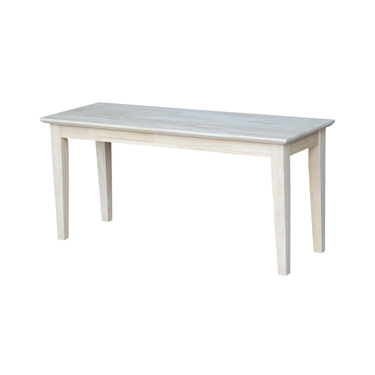 International Concepts Brookshire Bench - Unfinished: Hardwood Frame, 400 lbs Capacity, Spot Clean