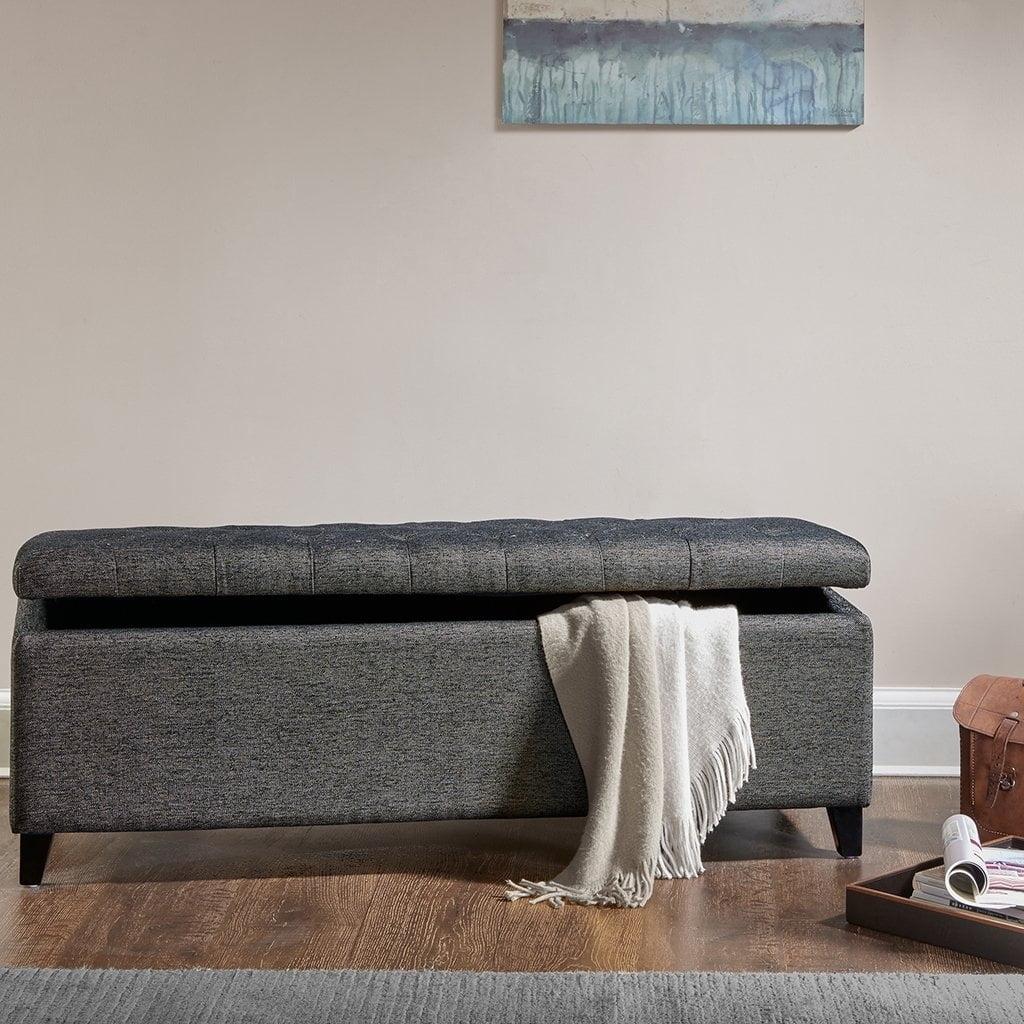 Selah Tufted Top Storage Bench Charcoal - Madison Park