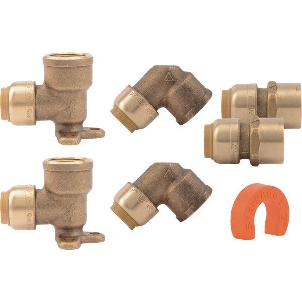 Brass Push Fit Plumbing Fittings Kit for Shower and Tub