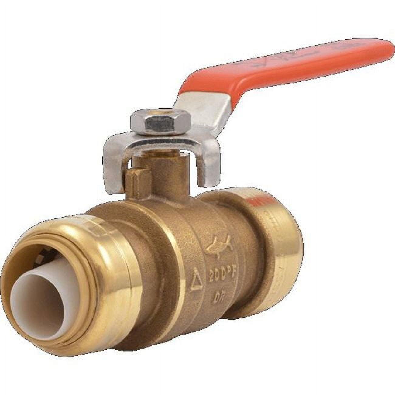 SharkBite 22185-0000LF Ball Valve 3/4 in Push-Fit x 3/4 in Push-Fit 2 Ports/Ways Brass