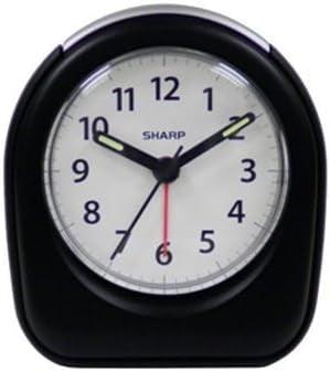 Black Quartz Analog Alarm Clock with Snooze and Auto Off