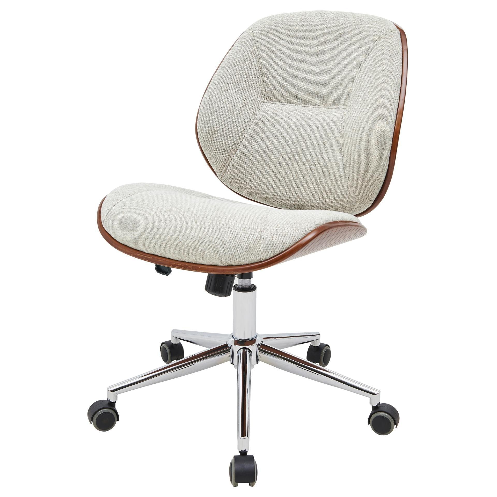 Havana Linen and Walnut Modern Swivel Task Chair