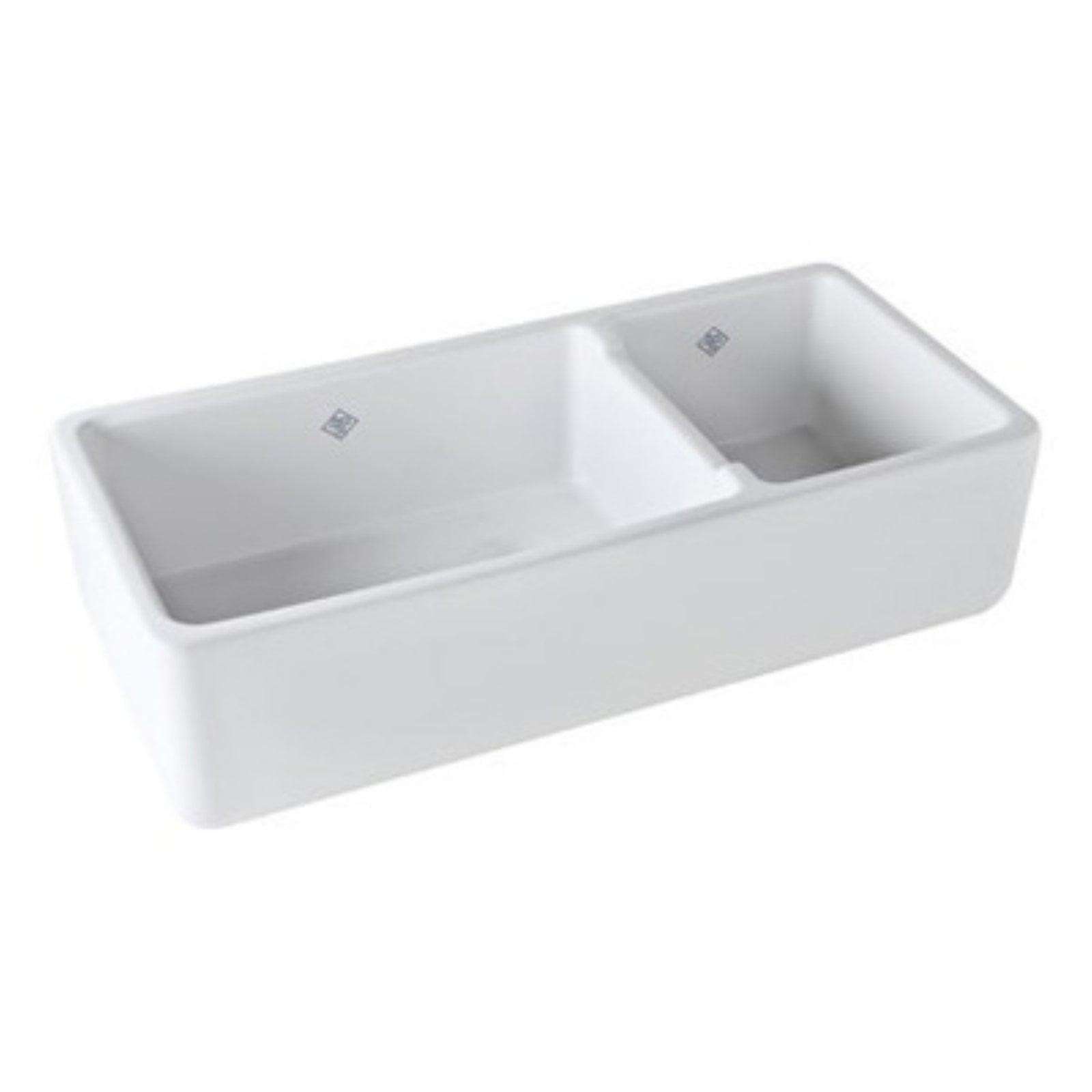 Lancaster 40" Double Bowl Farmhouse Apron Front Fireclay Kitchen Sink