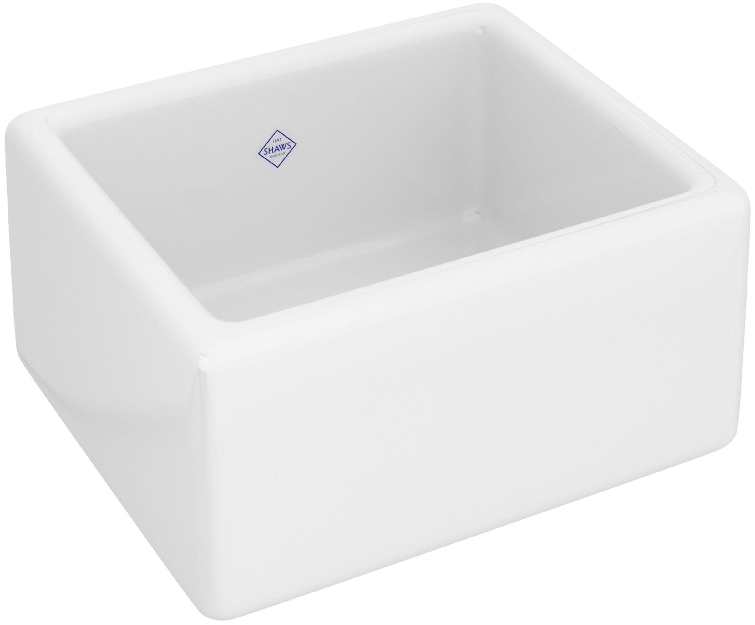 White Fireclay Rectangular Vessel Bathroom Sink