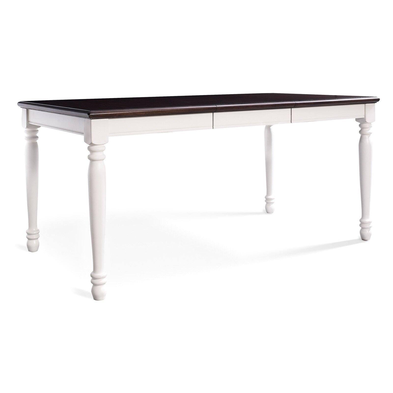 Shelby Extendable Solid Hardwood Dining Table in Antique White