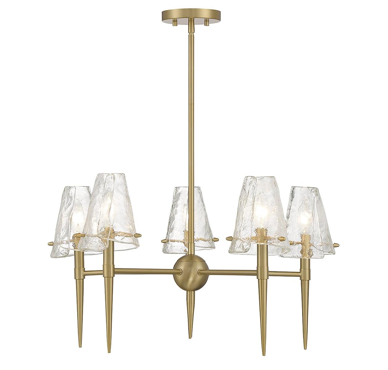 Savoy House Shellbourne 5 - Light Chandelier in  Warm Brass