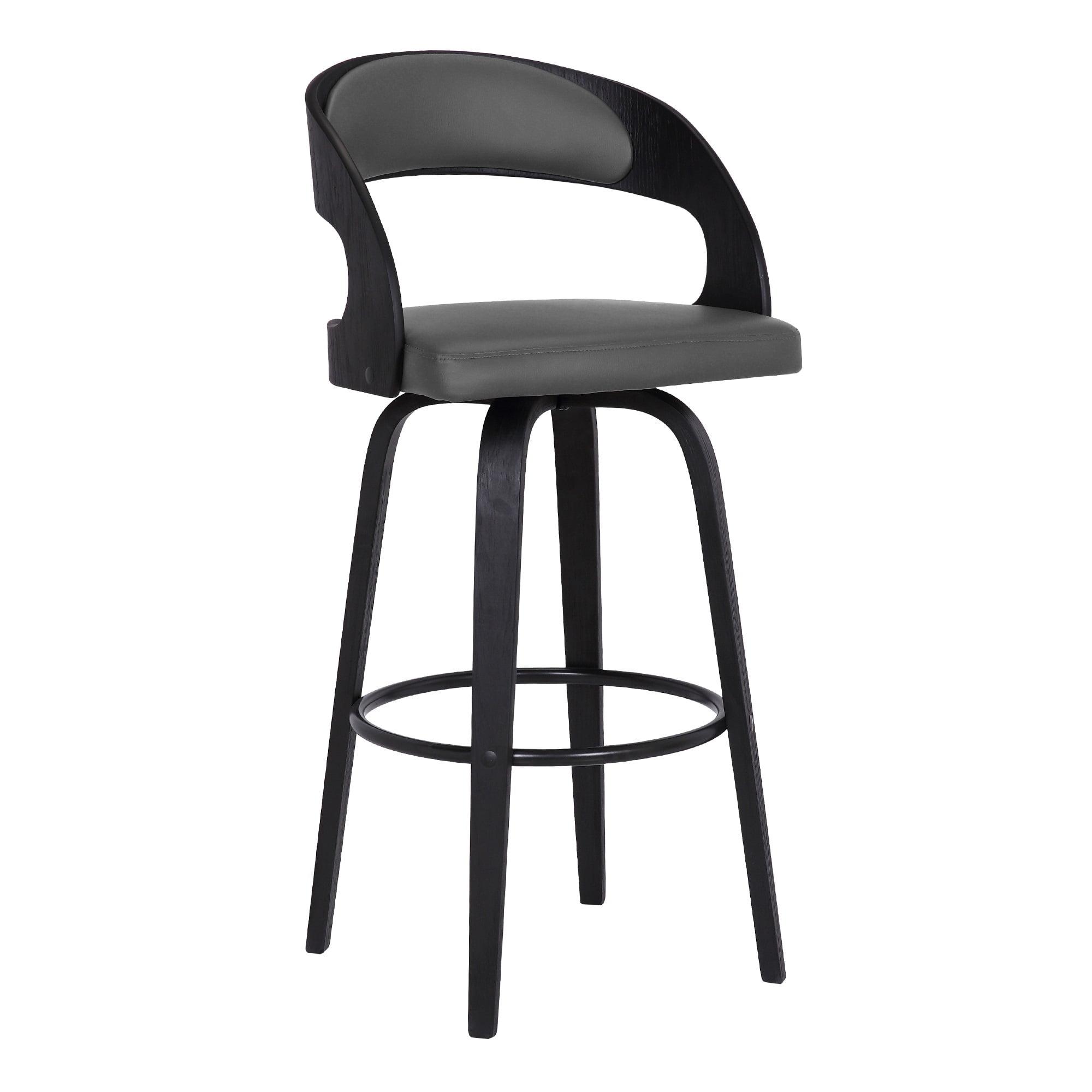Shelly Contemporary Bar Stool Black/Gray - Armen Living