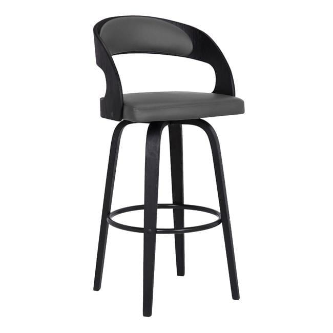 Shelly Contemporary Bar Stool Black/Gray - Armen Living