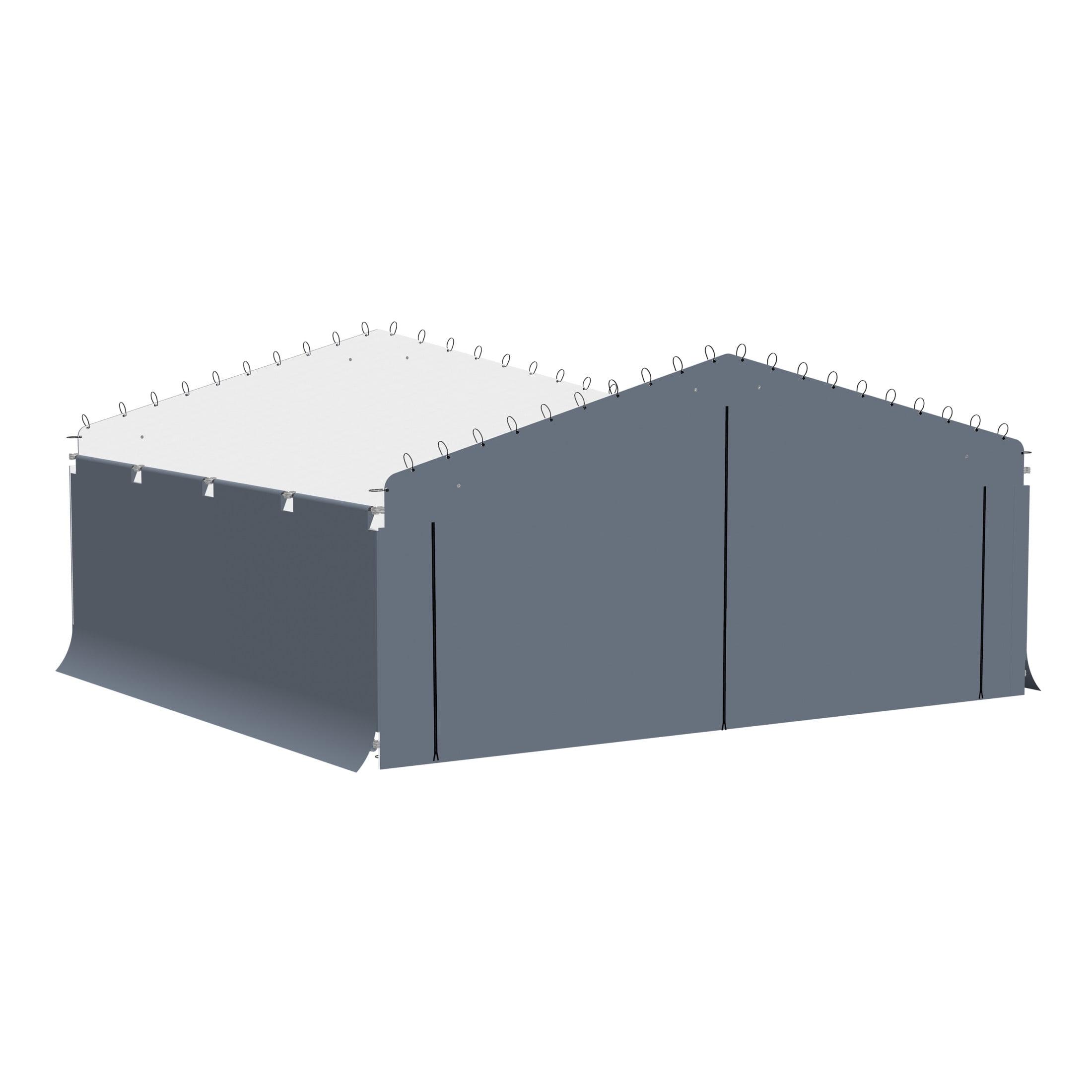 Arrow Carports Enclosure Kit for Galvanized Steel Carport, Fabric Carport Wall Panels, 20' x 20' x 7'