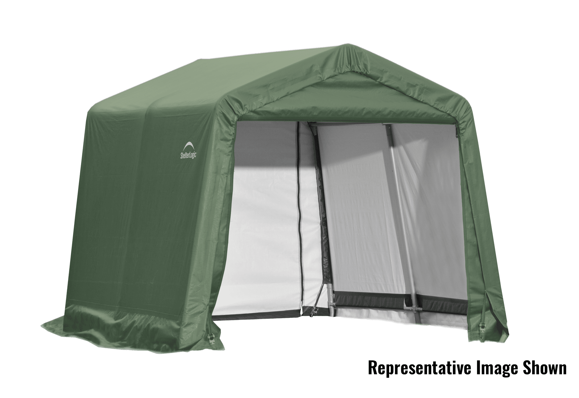 ShelterCoat 11'x16' Peak-Style Portable Green Polyethylene Garage