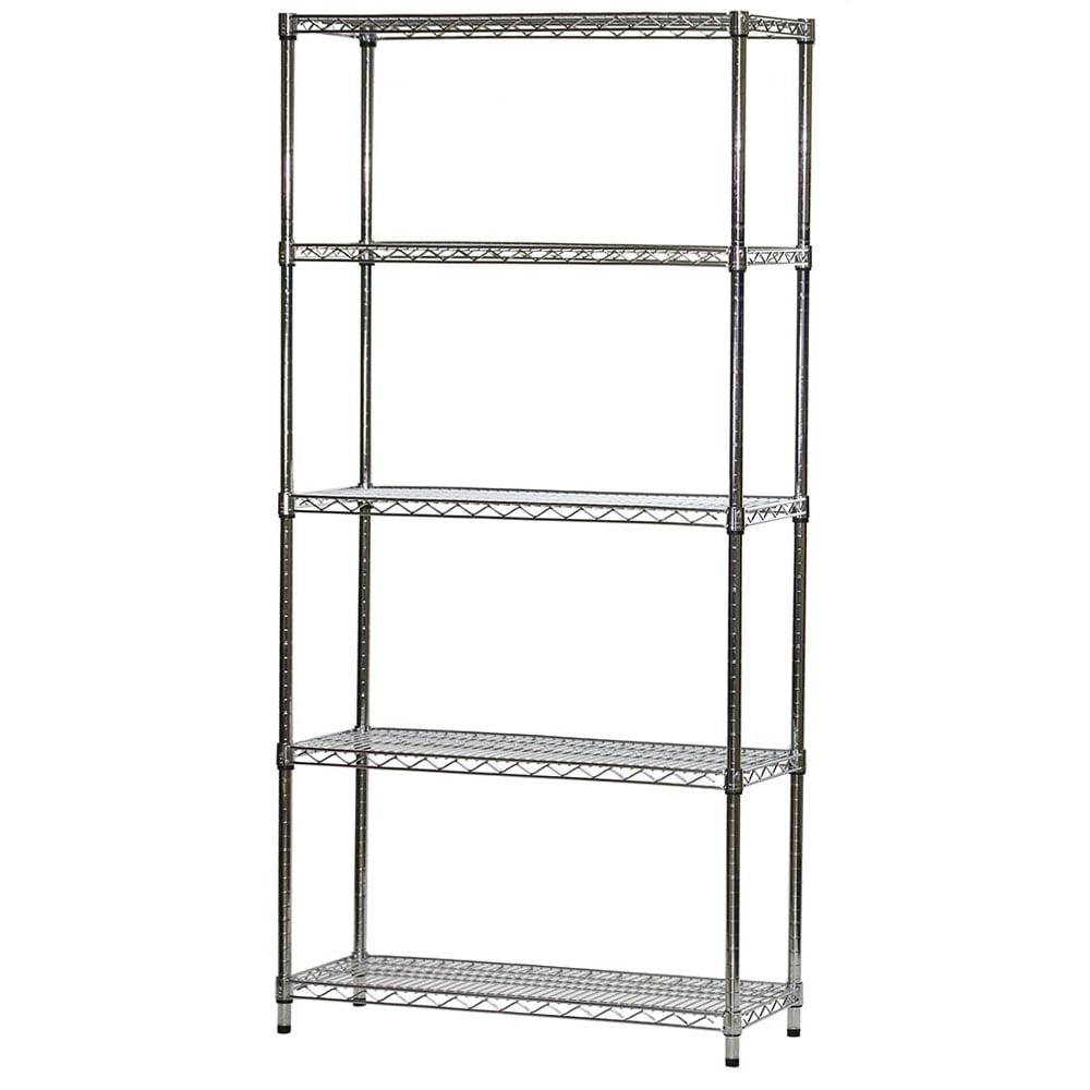 Shelving.com Chrome Wire Shelving with 5 Tier Shelves -